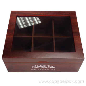 Glossy Wooden Tea Gift Box Packaging Acrylic Window